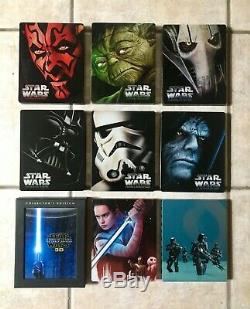 Big Lot 9 Blu-ray Star Wars Episode 1-8 + Rogue One Edition Steelbook