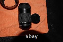 CANON 55-250 EFS IS 55-250MM with lens hood in like-new condition