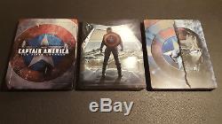 Captain America 1 2 3 Trilogy Trilogy Blu-ray Steelbook Disney Marvel