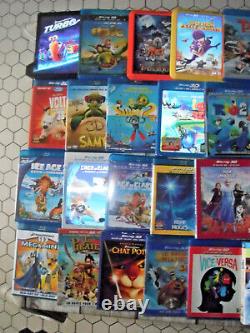 Collection Of 30 Cartoons In Blue Ray 3d Disney Pixar Other + 4 Film Bluray