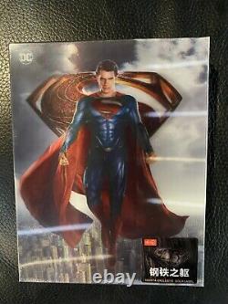 DC Man Of Steel Double Lenticular 3d Blu-ray Steelbook Hdzeta Excluded New Sealed