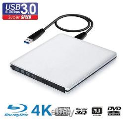 External USB 3.0 4K UHD Blu-ray burner, DVD/BD-RE compatible, Windows/Mac compatible