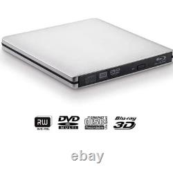 External USB 3.0 Blu-ray Disc Reader and Writer BD-RE/DVD/CD for PC and Mac Laptop