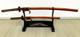 Japanese Sword Set With Wooden Display Stand Katana Samurai Bushi Vintage