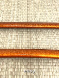 Japanese sword set with wooden display stand Katana Samurai Bushi Vintage