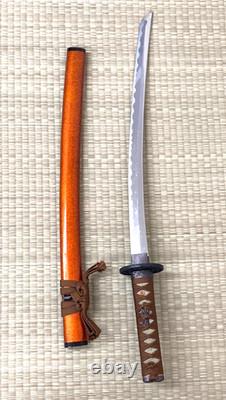 Japanese sword set with wooden display stand Katana Samurai Bushi Vintage