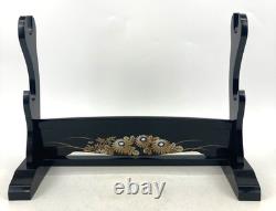 Japanese sword set with wooden display stand Katana Samurai Bushi Vintage