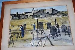 John Humphrey Spender (1910-2005) Pastel Workers Scene Of Work