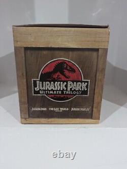 Jurassic Park Ultimate Collector's Gift Set Trilogy DVD Blu Ray T-Rex Door