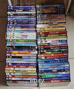 Lot 69 Disney animated cartoon DVD French diamond on spine PAL France