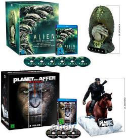 Lot Of 2 Blu-ray Boxes With Alien Bust And Planete Of New Monkeys