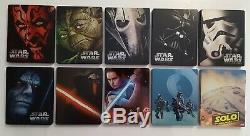 Lot Steelbook Star Wars Ep. 1-8 + Rogue 3d & One Solo