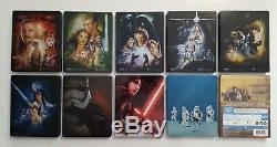 Lot Steelbook Star Wars Ep. 1-8 + Rogue 3d & One Solo