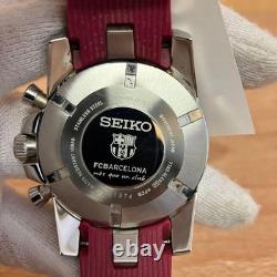 SEIKO Sportura FC Barcelona Chronograph Watch 7T62-0LC0 Black Dial