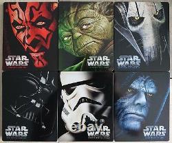Star Wars Episodes 1-2-3-4-5-6 Blue-ray Steelbooks As New With Vf Super Rare