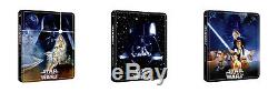 Star Wars Trilogy Episodes Iv, V & VI 4k Uhd Blu-ray 2d & Steelbook Zavvi
