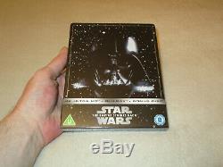 Star Wars Trilogy Episodes Iv, V & VI 4k Uhd Blu-ray 2d & Steelbook Zavvi