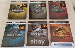 Steelbook 4k + Blu Ray 2d Jurassic Park Et Jurassic World Integral Films 1 A 6