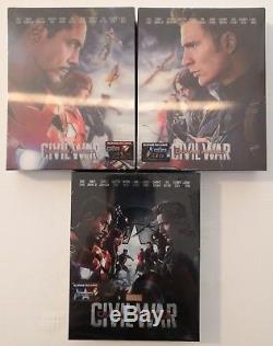 Steelbook CIVIL War DL Iron Man Blufans + Captain America + Fs + Box + Keychains