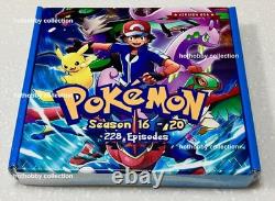 US Full English Dubbed Pokémon (Seasons 1–20) DVD + keychain and card