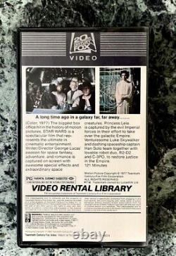 Vintage Star Wars (new Hope) Video Rental Library Vhs Numbered USA 1982 Rare