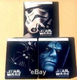 3 Steelbook Blu-ray Star Wars La Guerre Des Etoiles VI V VI Neuf