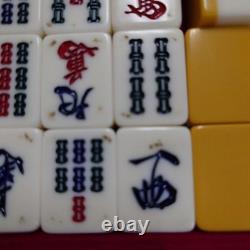 Carreaux de mahjong Mizuno Maruichi dos jaune 16 authentiques prêts à l'emplo