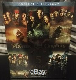 Coffret Pirates Des Caraïbes 1 à 5 L'intégrale 5 Films Blu ray collector neuf