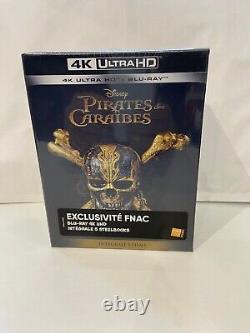 Coffret Pirates des Caraïbes l'intégrale 5 Films steelbook Blu-ray 4k Exclu Fnac