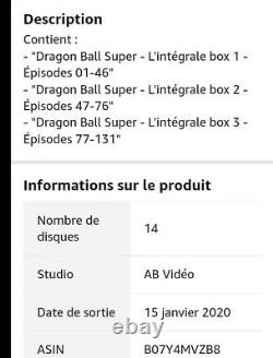 Dragon ball Super coffret série l'integrale en Blu-ray 14 disc épisode 1-131