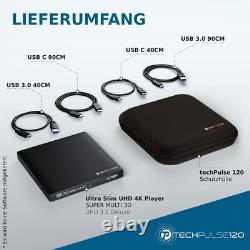 Externe USB 3.1 USB-C Lecteur Graveur UHD 4k 3D M-Disc Blu-Ray DVD CD BDXL HD