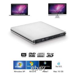 Graveur Blu-Ray UHD 4K USB 3.0 externe lecteur DVD BD-RE compat. Windows/Mac