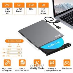 Lecteur Blu Ray CD DVD externe USB 3.0 & Type-C CD/DVD Blu-Ray Graveur Writer