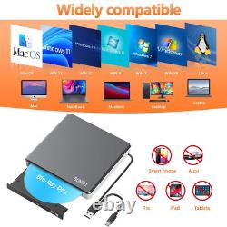 Lecteur Blu Ray CD DVD externe USB 3.0 & Type-C CD/DVD Blu-Ray Graveur Writer