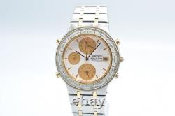 Montre Homme SEIKO 5T52 7A00 World Time Quartz Ton Or Alarme Multifonction