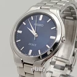 Montre SEIKO Dolce 8J4101A0 cadran bleu acier inoxydable quartz authentique