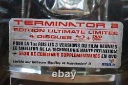 NEUF Coffret Blu-ray Terminator 2 Edition Ultimate 1000ex avec Tête Crane T-800