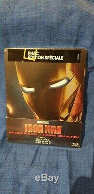 Rare Coffret Iron Man La Trilogie Steelbook Exclusivité Fnac Blu-ray