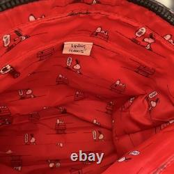 Sac fourre-tout Kipling x Snoopy motif collaboration toile durable neuf