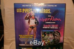 Statue Harley Quinn Sucide Squad édition limitée collector + Bluray + 3D + DVD