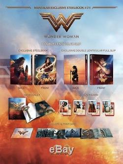 Wonder Woman Manta Lab One Click Blu Ray Steelbook Box Set (4k+3D) NEW Pre-order